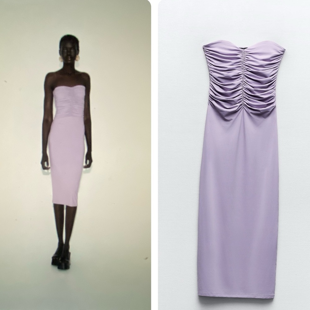 Zara Sweetheart Neckline Draped Fitted Dress